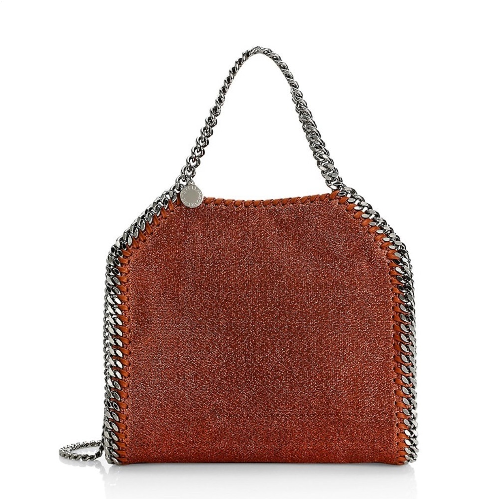 Stella McCartney Lurex Mini Falabella Tote-Copper/ red - Picture 3 of 7